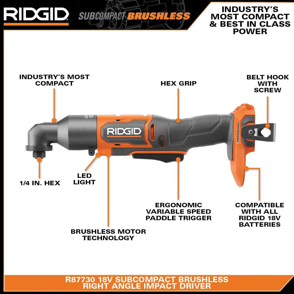 18V SubCompact Brushless Cordless Right Angle Impact Driver (Tool Only) - Image 4