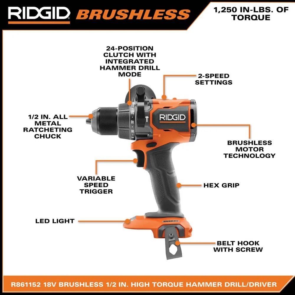 18V Brushless 2-Tool Combo Kit with 6.0 Ah and 4.0 Ah MAX Output Batteries, Charger, and Hard Case - Image 4