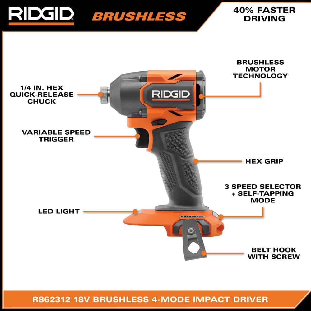 18V Brushless 2-Tool Combo Kit with 6.0 Ah and 4.0 Ah MAX Output Batteries, Charger, and Hard Case - Image 5
