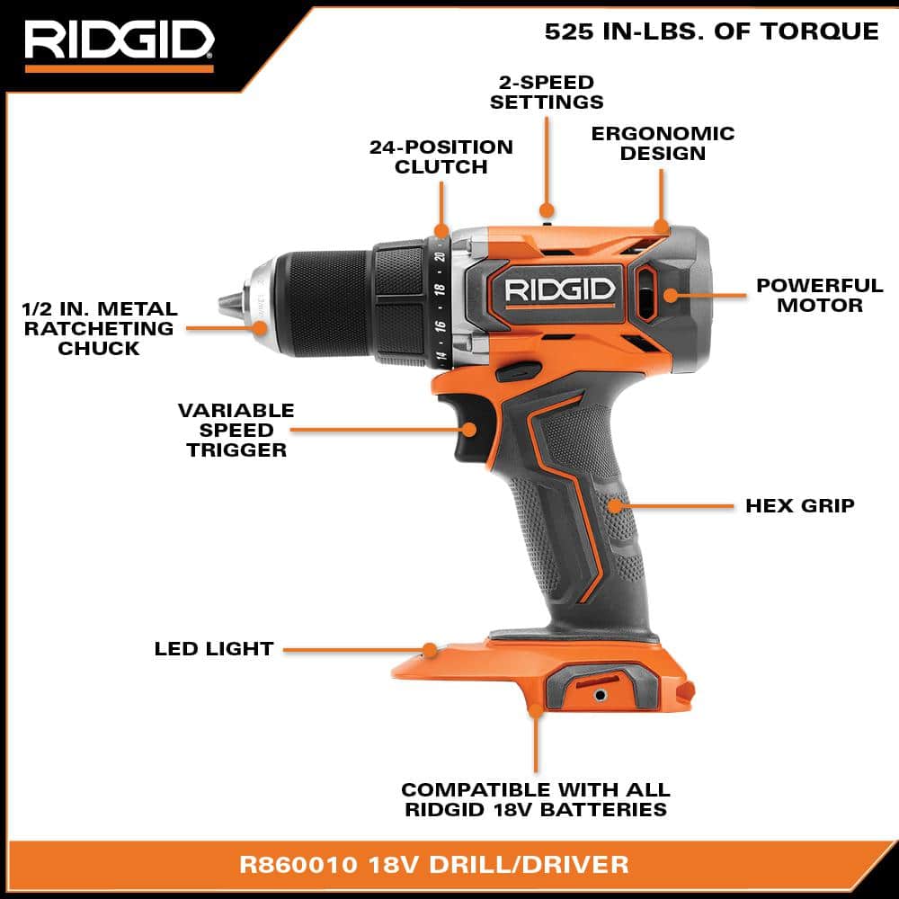 18V Cordless 1/2 in. Drill/Driver Kit with 2.0 Ah Battery and Charger - Image 3