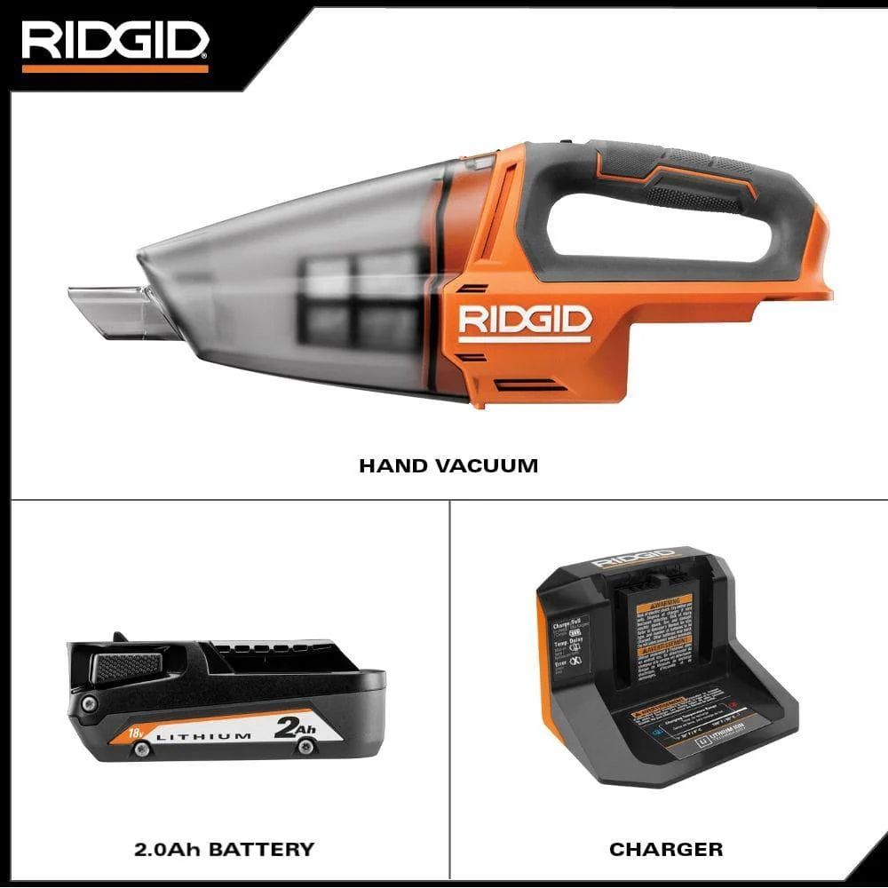 18V Cordless Hand Vacuum Kit with 2.0 Ah Battery and Charger - Image 14
