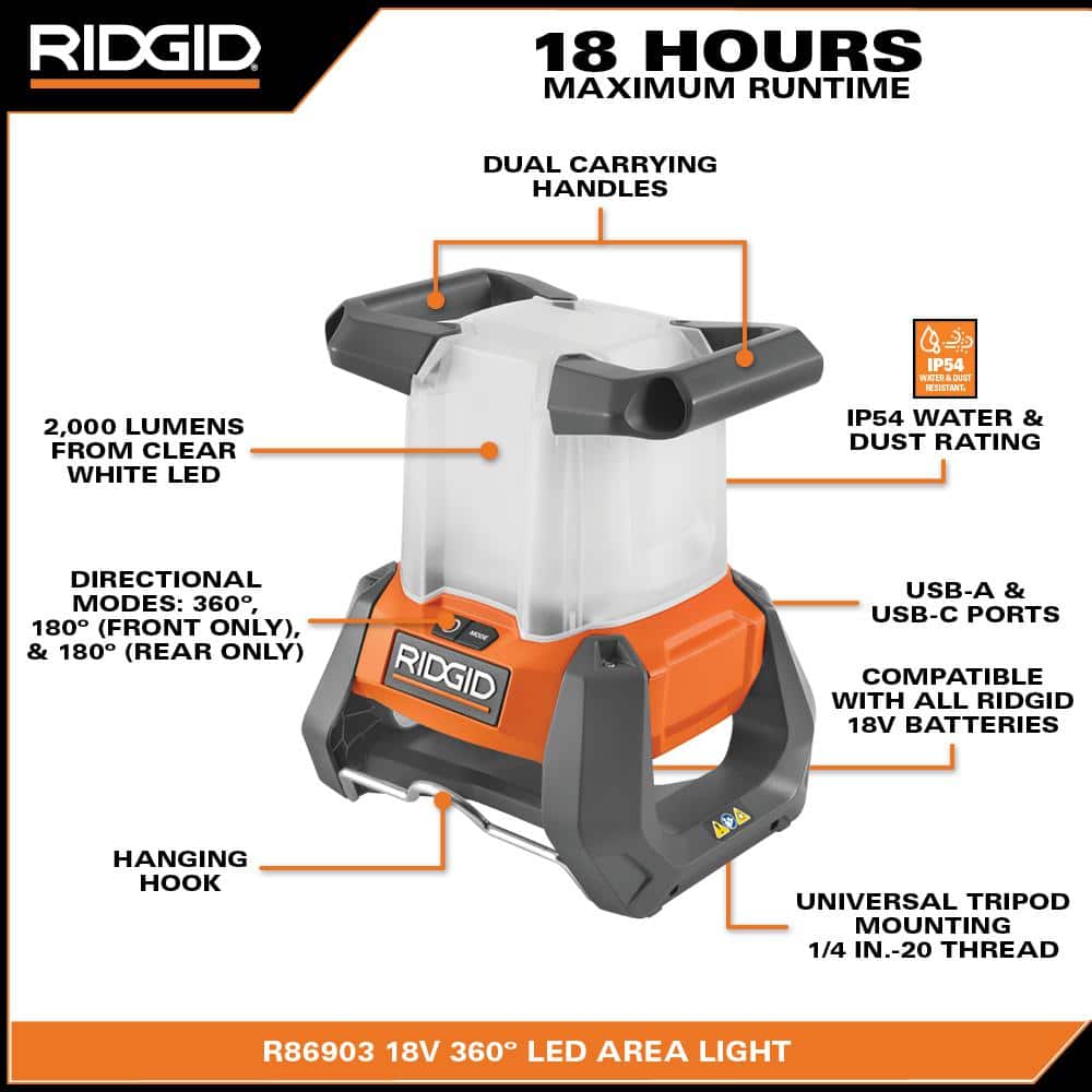 18V Cordless 360° Area Light (Tool Only) - Image 4