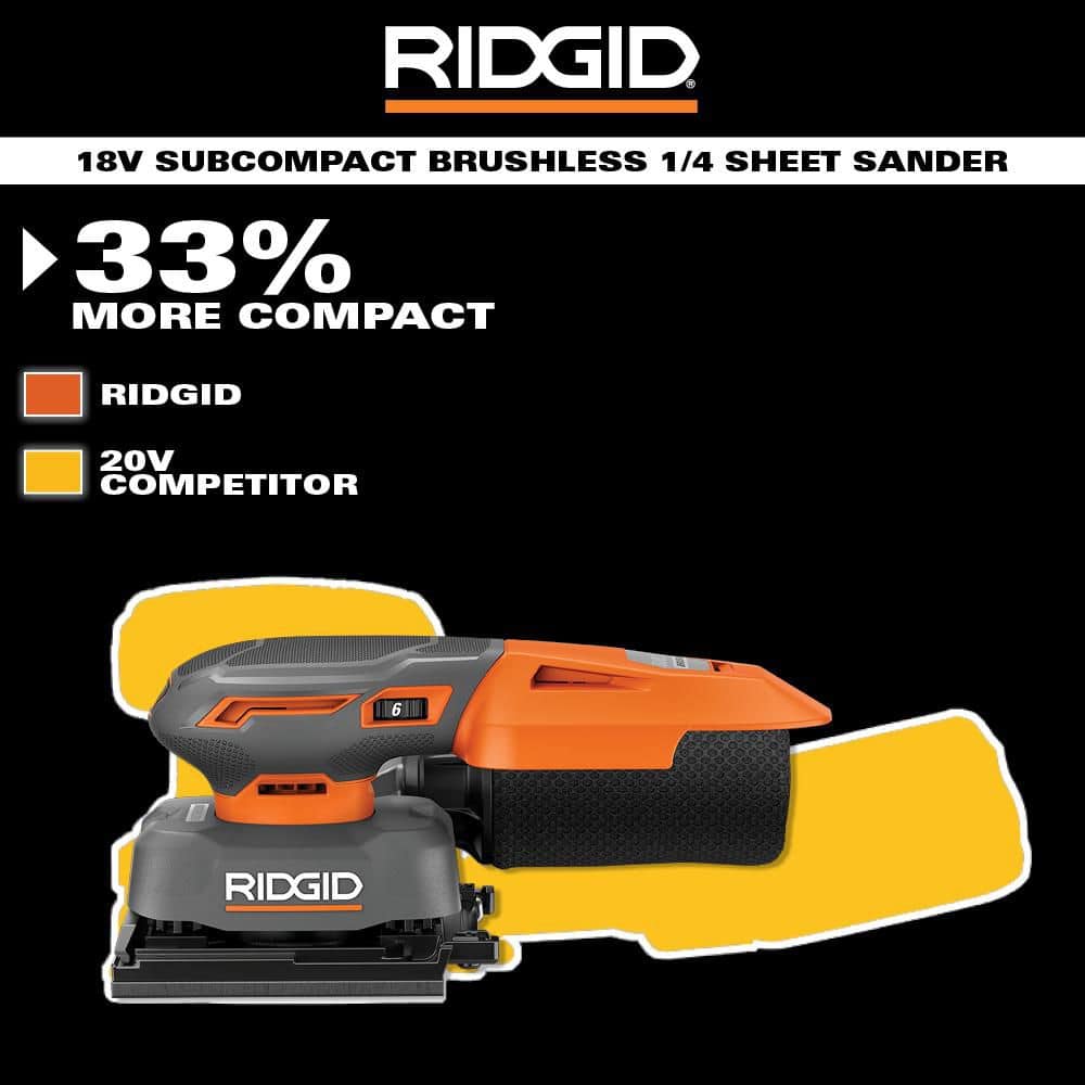 18V SubCompact Brushless Cordless 1/4 Sheet Sander (Tool Only) - Image 10