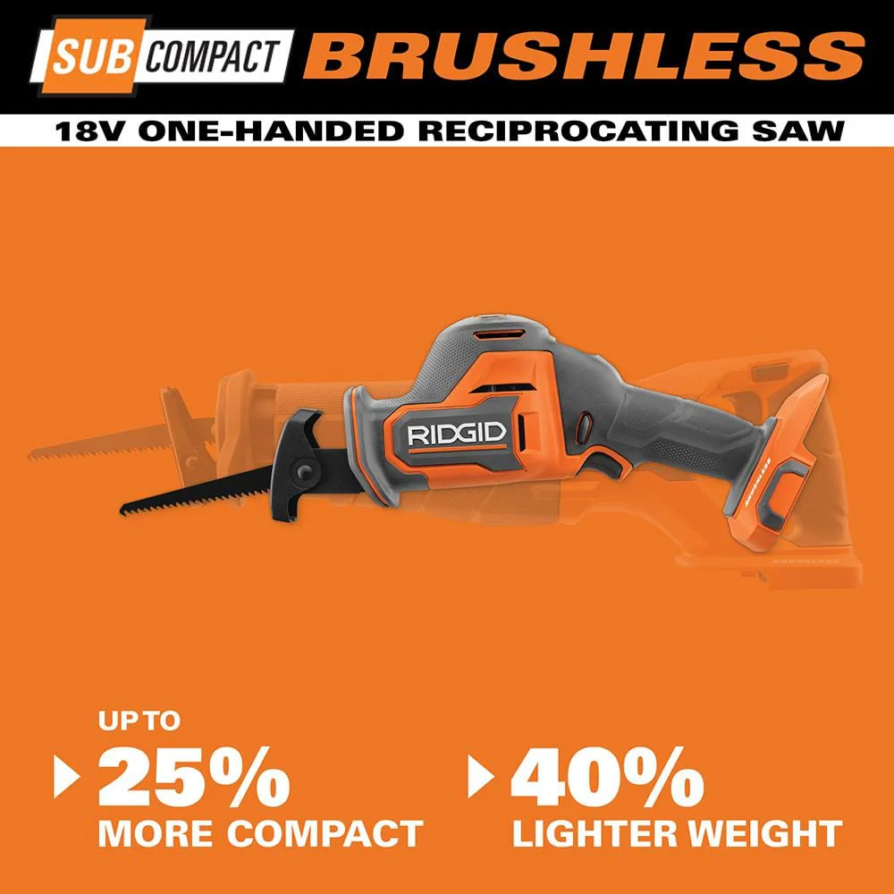 18V SubCompact Brushless Cordless One-Handed Reciprocating Saw Kit with 2.0 Ah Battery and Charger - Image 4