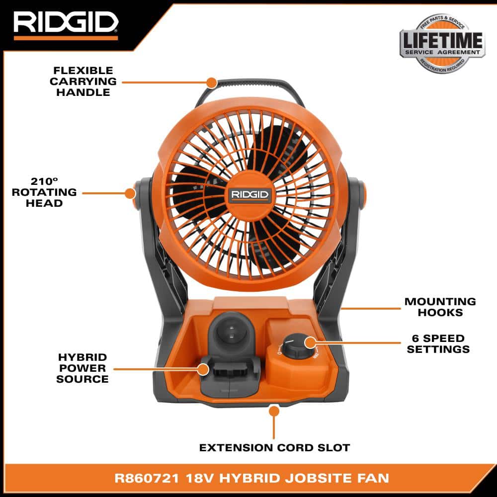 18V Cordless Hybrid Jobsite Fan 2-Pack (Tools Only) - Image 15