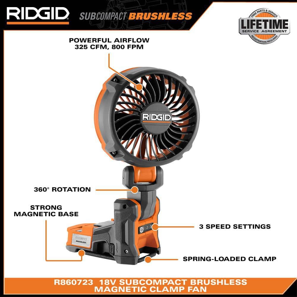 18V Brushless Cordless Magnetic Clamp Fan (Tool Only) - Image 3