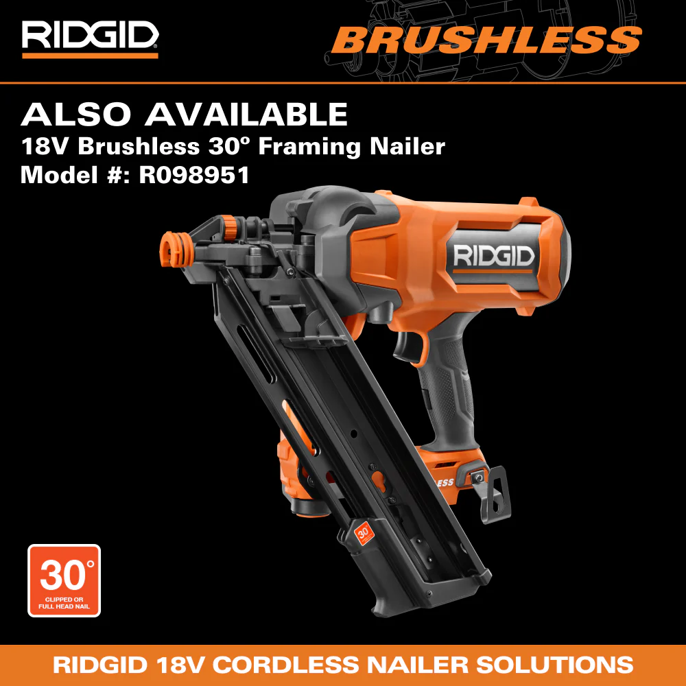 18V Brushless Cordless 21° 3-1/2 in. Framing Nailer Kit with 4.0 Ah Battery and Charger - Image 5